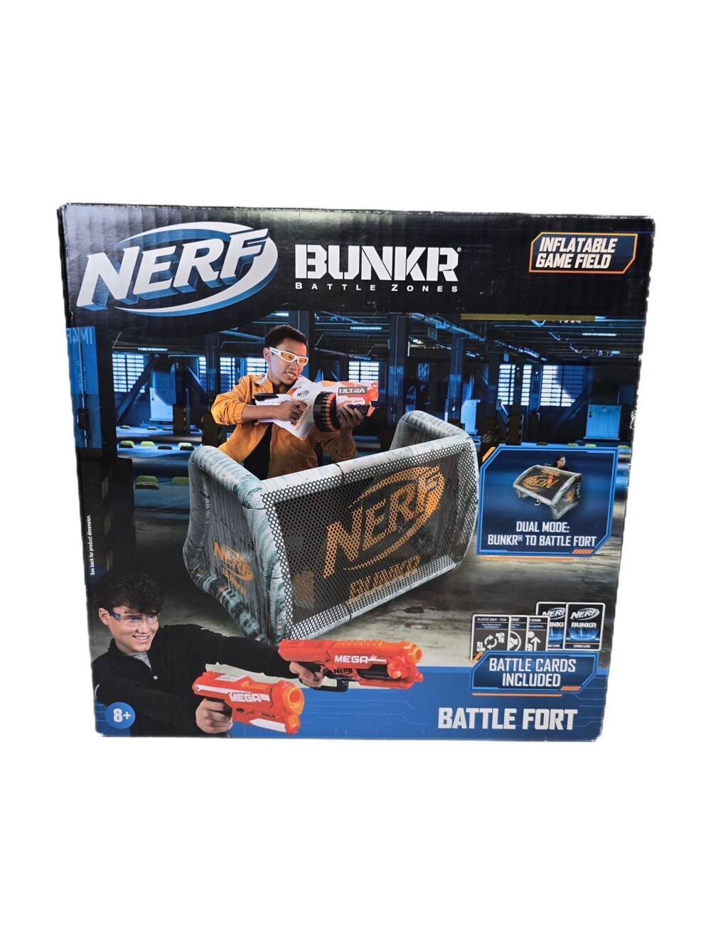 NEW Nerf X Bunkr Battle Zones - Battle Fort Inflatable Game Field +Battle Cards